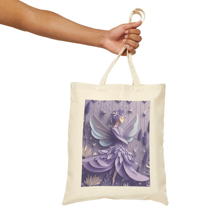 Lavender Fairy Cotton Canvas Tote Bag