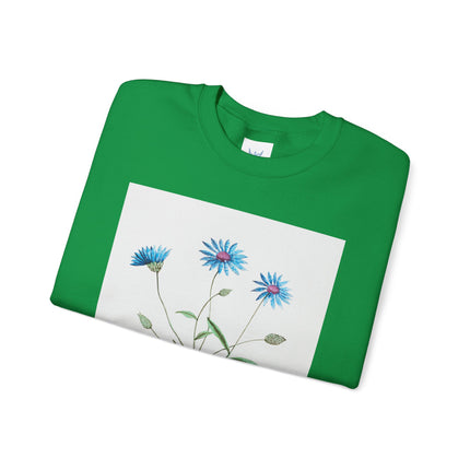 Blue Strawflower by Anselmus Boëtius de Boodt Heavy Blend™ Crewneck Sweatshirt