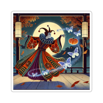 Court Magician with Ghost Butterflies Kiss-Cut Stickers (4 Sizes)