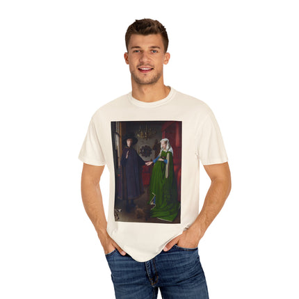 Arnolfini Portrait by Jan Van Eyck Unisex Garment-Dyed T-shirt