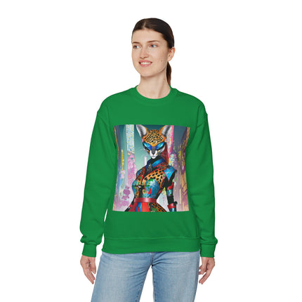 Cyber Cat Glamour Unisex Heavy Blend™ Crewneck Sweatshirt