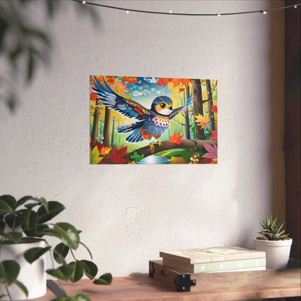 Baby Hawk Plays in Forest Fine Art Posters