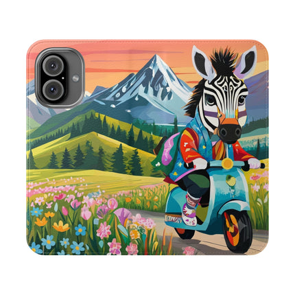 🦓🛴 Stripes on Wheels Flip Case – Sunny Adventures & Storybook Fun