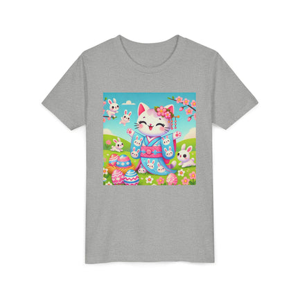 Springtime Kitten’s Easter Joy Youth Short Sleeve Tee