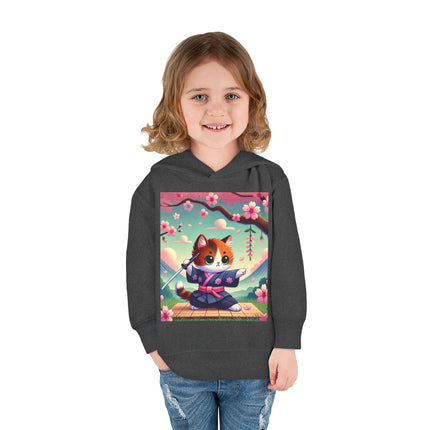 Samurai Kitten Toddler Pullover Fleece Hoodie