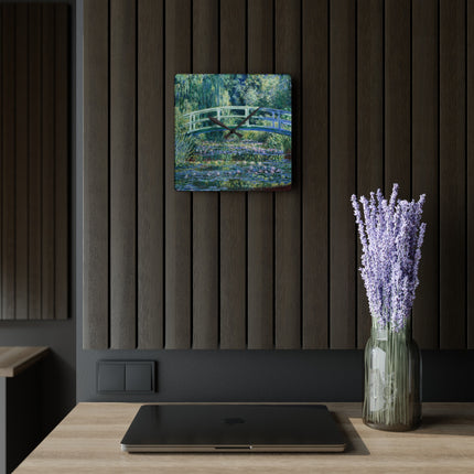 Water Lilies and Japanese Bridge by Claude Monet Acrylic Wall Clock, Round and Square