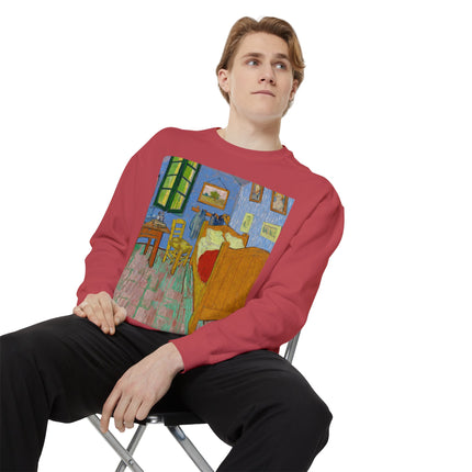 The Bedroom by Vincent van Gogh Unisex Garment-Dyed Sweatshirt