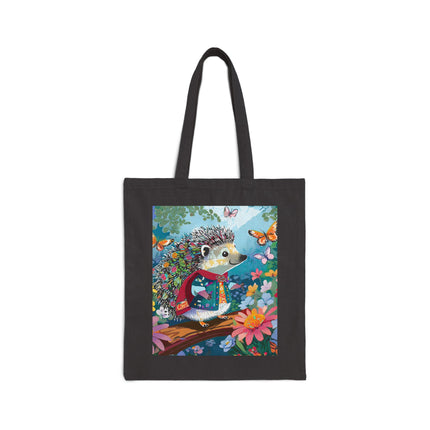 Cute Hedgehog Cotton Canvas Tote Bag