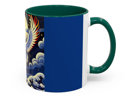 Majestic White Crane Colorful Mugs (11oz, 15oz)