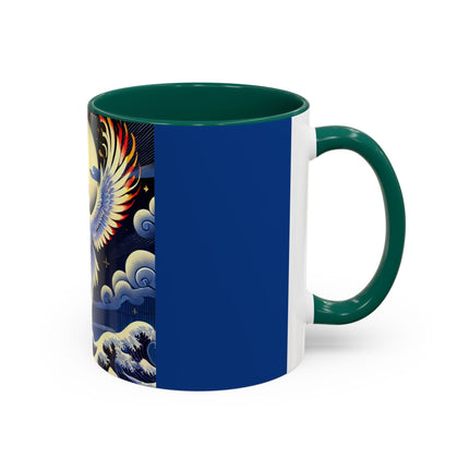 Majestic White Crane Colorful Mugs (11oz, 15oz)