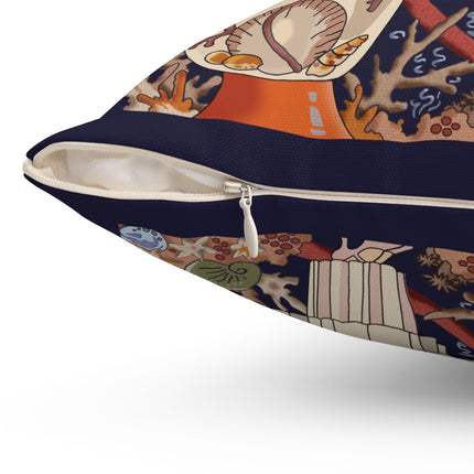 L'Etourdissant Petit Poisson (The Dazzling Little Fish) by George Barbier Spun Polyester Square Pillow