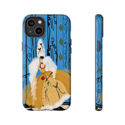 🎭🌹 The Lady At The Masquerade Gates Phone Case – Art Deco Fashion Illustration
