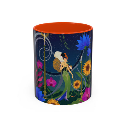 The Lady Of The Starlit Candles Colorful Mugs – Art Deco Theatrical Romance