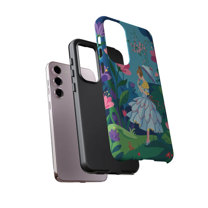 🌸☂️ A Stroll Through The Enchanted Forest Phone Case – Art Deco Floral Fantasy