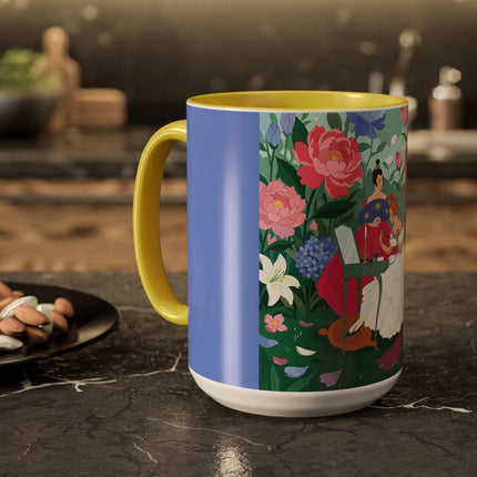 The Ladies Of The Blossoming Vanity Colorful Mugs – Art Deco Floral Elegance
