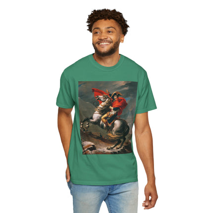 Napoleon Crossing the Alps by Jacques-Louis David Unisex Garment-Dyed T-shirt
