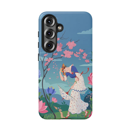 🌸☂️ The Lady Of The Falling Blossoms Phone Case – Art Deco Garden Whimsy