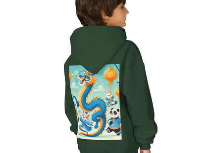 Blue & Gold Dragon Festival Parade Youth Heavy Blend Hooded Sweatshirt