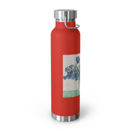 Irises by Vincent Van Gogh Copper Vacuum Insulated Bottle, 22oz