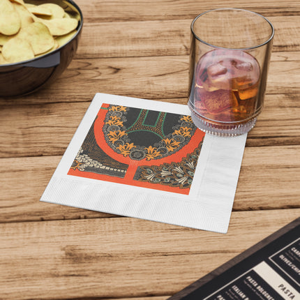La décoration moderne dans le textile Pl. 6 by Gaston Charlet White Coined Napkins
