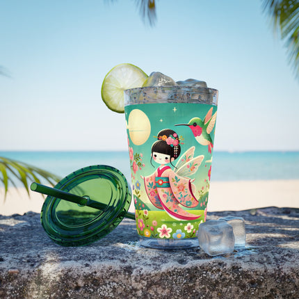 Geisha Fairy and the Hummingbird Blossom Sunsplash Tumbler with Straw, 16oz