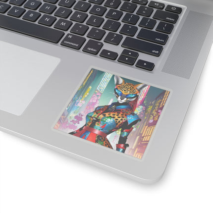 Cyber Cat Glamour Kiss-Cut Stickers (4 Sizes)