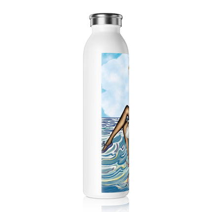 Playful Waves and Fashion Follies Slim Water Bottle