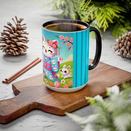 Springtime Kitten’s Easter Joy Colorful Mugs (11oz, 15oz)
