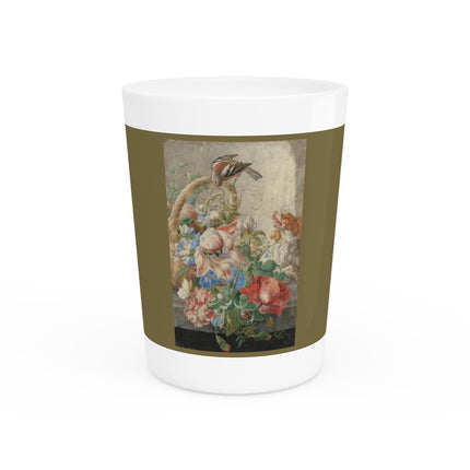 A Basket with Flowers by Herman Henstenburgh Ceramic Shot Glass