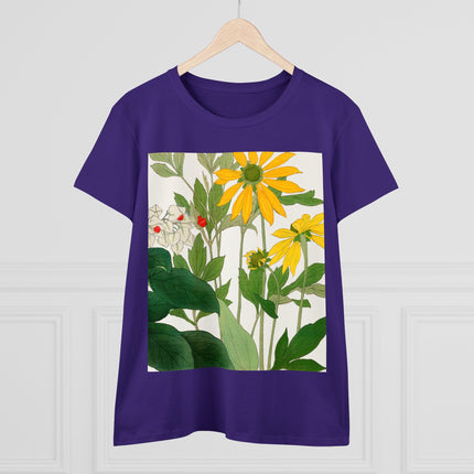 Clerodendrum & Rudbeckia Flower by Tanigami Kônan Women's Midweight Cotton Tee