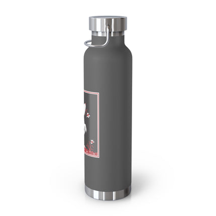 The Enchanting White Terrier with a Red Bow Copper Vacuum Insulated Bottle, 22 oz