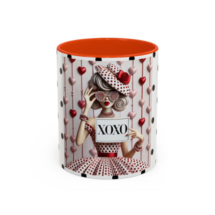 Fashionably Yours, XOXO Colorful Mugs (11oz, 15oz)