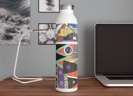 Collection decors et couleurs Pl.03 by Georges Valmiers Slim Water Bottle