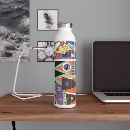 Collection decors et couleurs Pl.03 by Georges Valmiers Slim Water Bottle