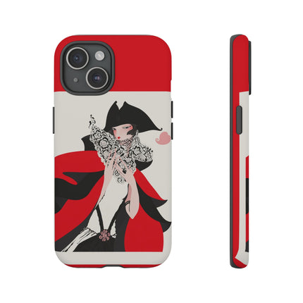 Crimson Masquerade Phone Case – Dramatic Grace & Bold Elegance