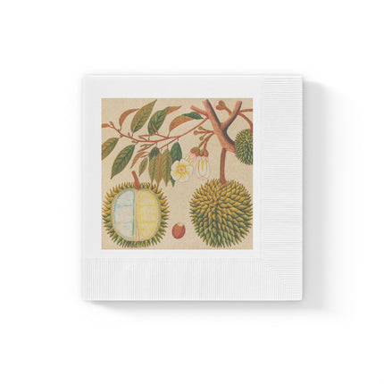 Album of watercolors of Asian fruits and flowers Pl.31 by Anonymous White Coined Napkins