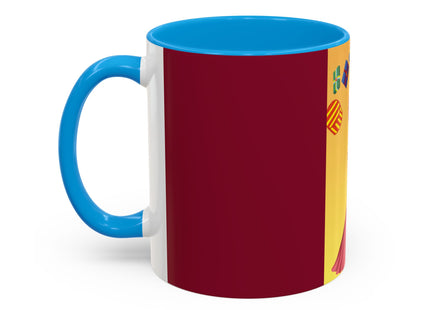 Elegant Holiday Woman with Gifts Colorful Mugs (11oz, 15oz)