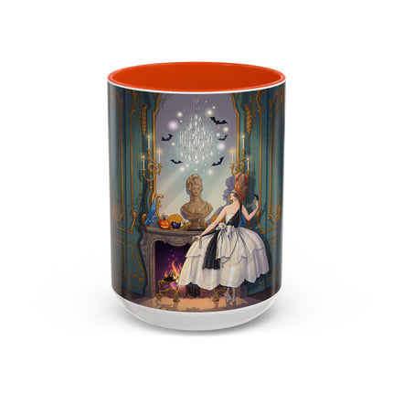 🕯️🎃 The Moonlit Manor Drawing Room Colorful Mug – Elegant Halloween Charm