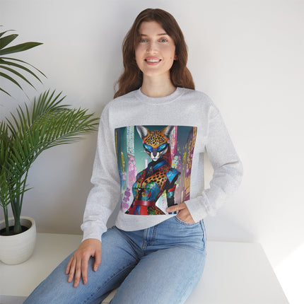 Cyber Cat Glamour Unisex Heavy Blend™ Crewneck Sweatshirt