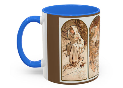 The Seasons by Alphonse Maria Mucha Colorful Mugs (11oz, 15oz)