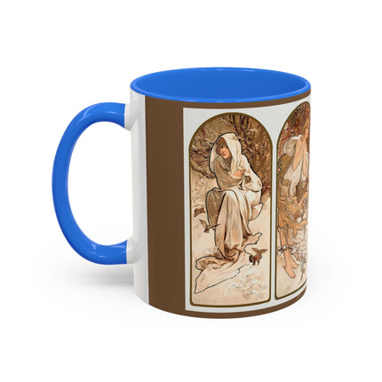 The Seasons by Alphonse Maria Mucha Colorful Mugs (11oz, 15oz)