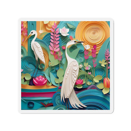 Elegant Egret Oasis Die-Cut Magnets (4 Sizes)