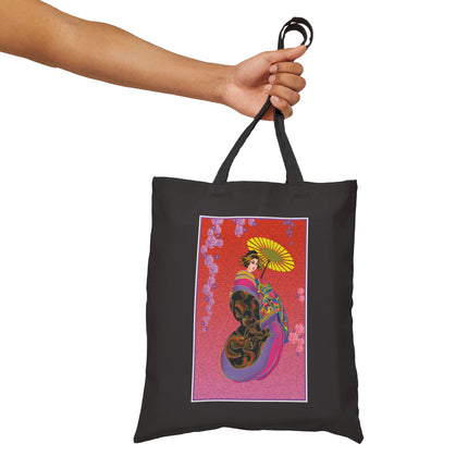 Enchanting Geisha Cotton Canvas Tote Bag