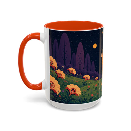 🌙🌼 The Moonlit Floral Dancer Colorful Mug – Art Deco Garden Fantasy