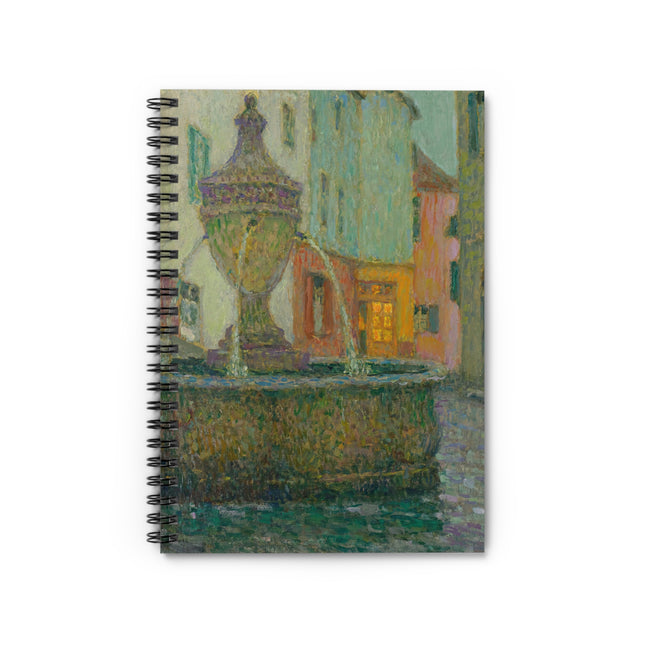 La Fontaine, Saint-Paul De Vence by Henri Le Sidaner Spiral Notebook - Ruled Line