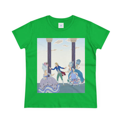 🎭🌸 The Garden Masquerade Cotton Tee – Art Deco Fashion Illustration