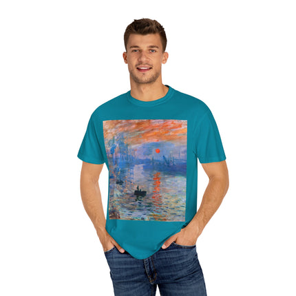 Sunrise by Claude Monet Unisex Garment-Dyed T-shirt