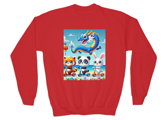 Seaside Scooter Friends Youth Crewneck Sweatshirt