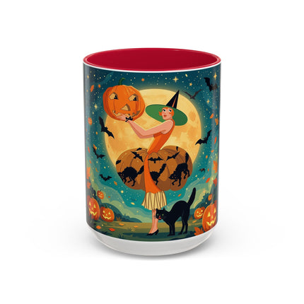 🦇🎃 The Witch Of Batwing Pumpkin Hollow Colorful Mug – Moonlit Halloween Charm