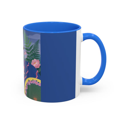 The Lady Of The Garden Stroll Colorful Mugs – Art Deco Botanical Elegance